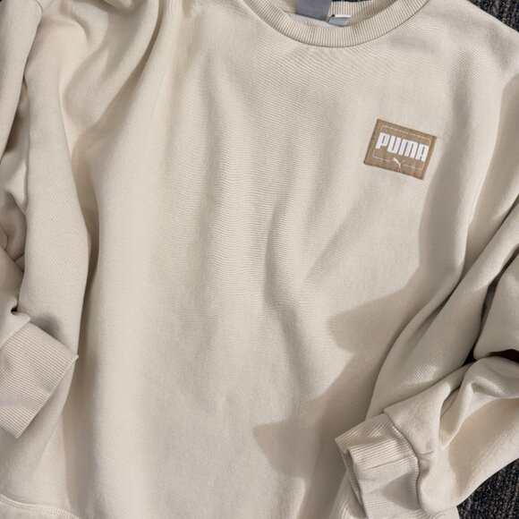 PUMA Women's Cream Color Crewneck Sweatshirt - Picture 3 of 3